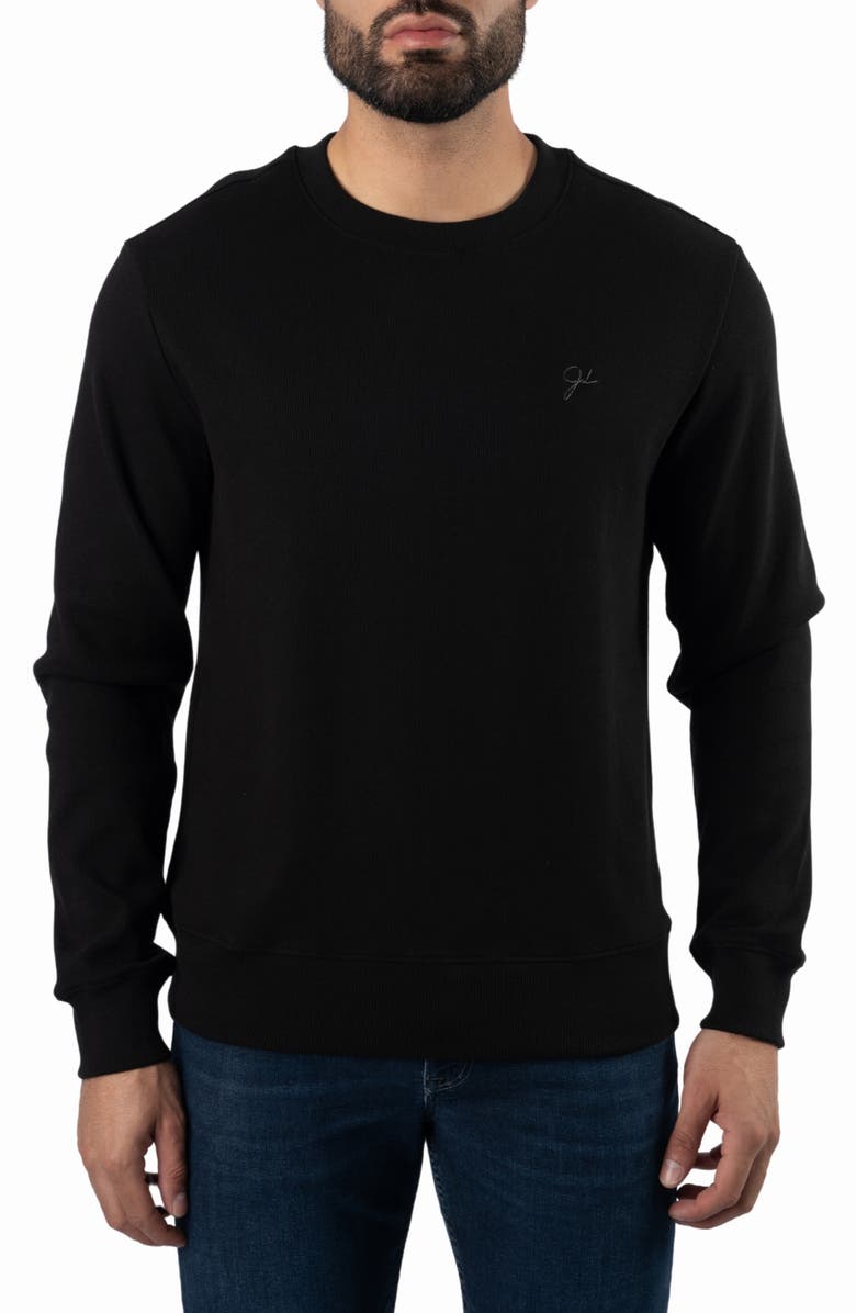 Jared Lang Crewneck Long Sleeve T-Shirt, Main, color, Black