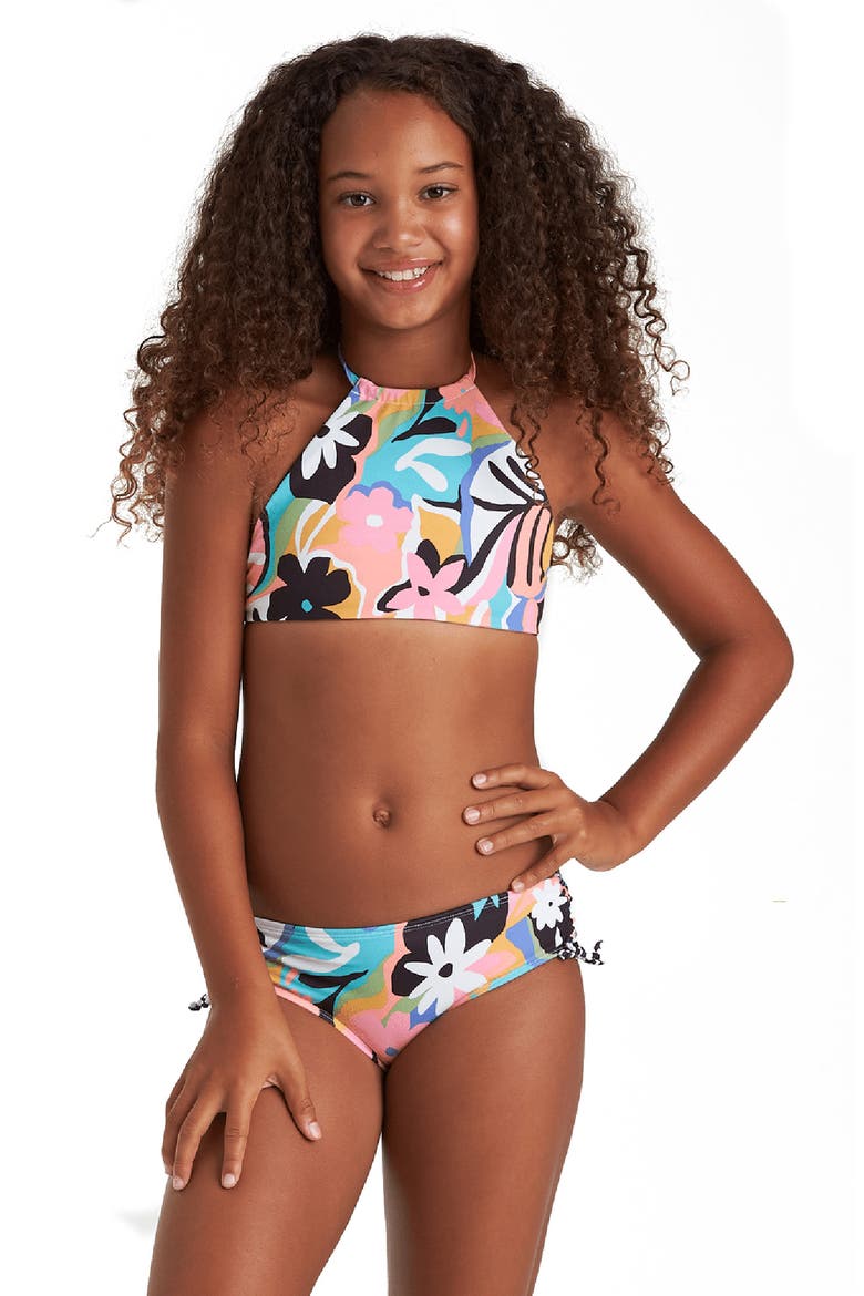 On and On Reversible High Neck Two-Piece Swimsuit, Alternate, color, MULTI- MUL