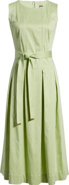 Anne Klein Sleeveless Stretch Cotton Midi Dress