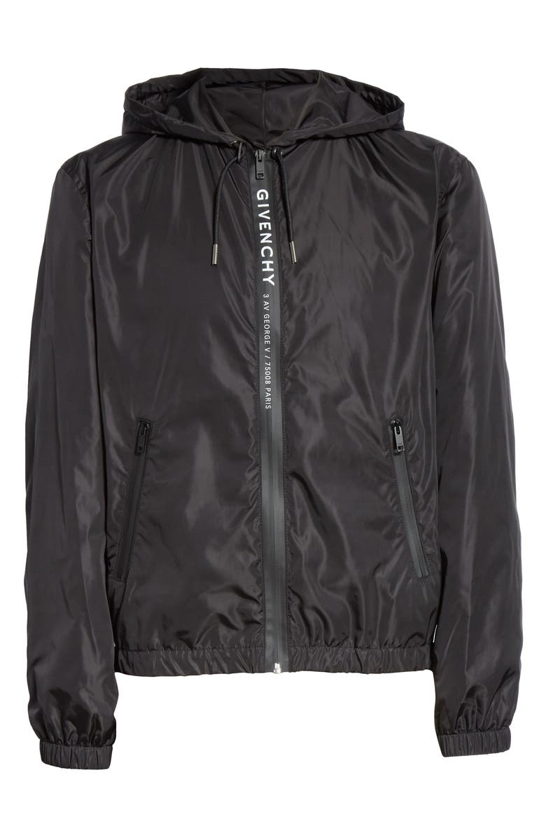 Givenchy Hooded Nylon Windbreaker, Alternate, color,