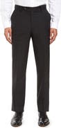 Berle Flat Front Stretch Solid Wool Trousers