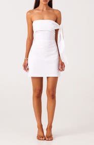 SNDYS Jaymie Strapless Linen & Cotton Minidress