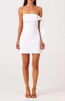 Jaymie Strapless Linen & Cotton Minidress