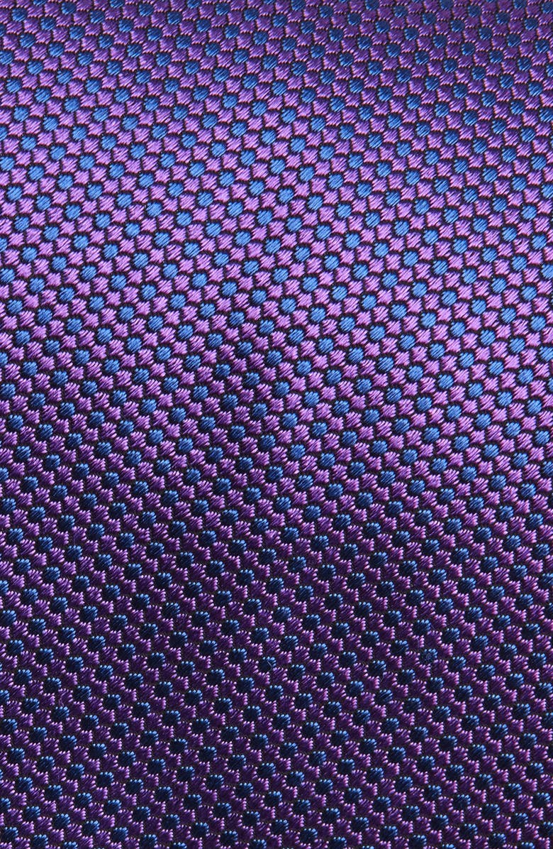David Donahue Solid Purple Silk Tie, Alternate, color, 