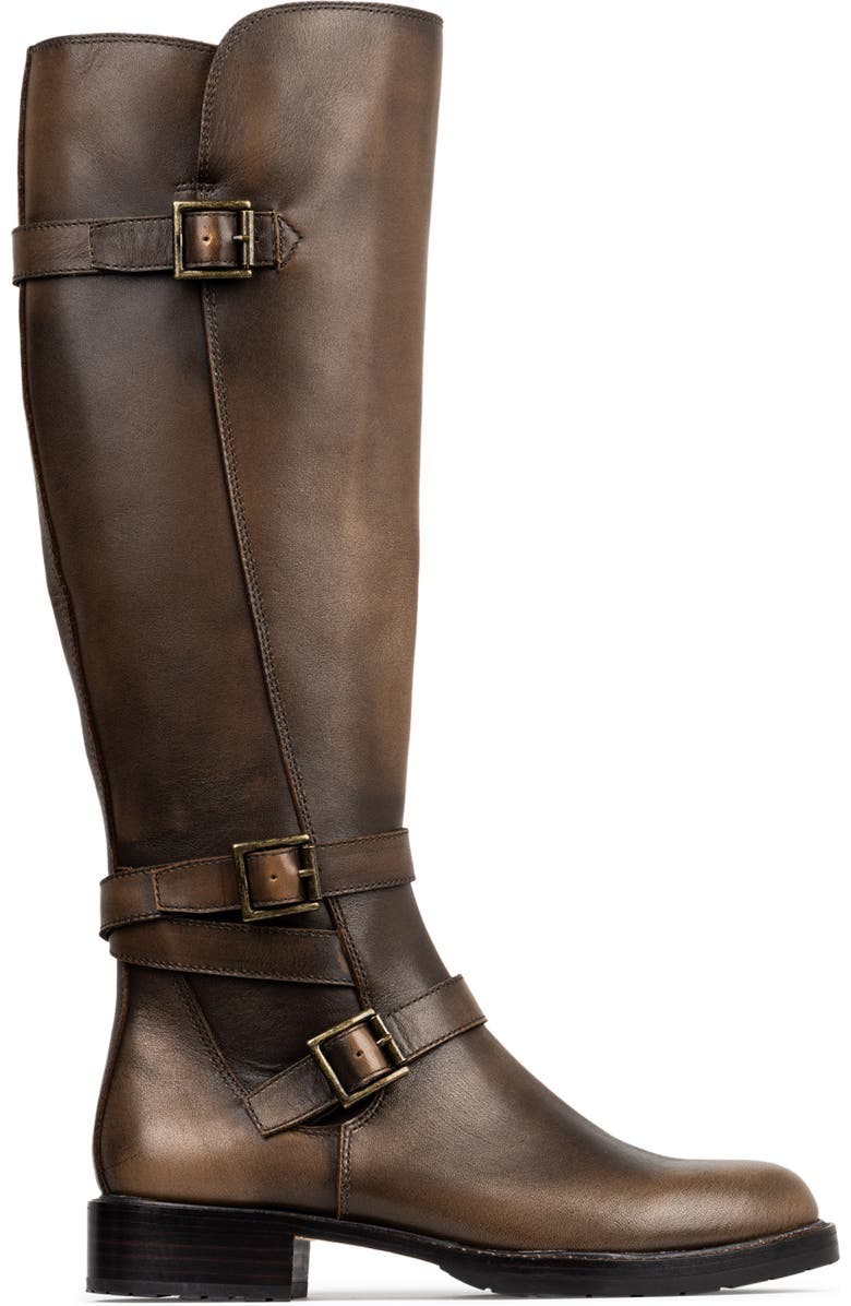 Donald Pliner Carlota Knee High Moto Boot, Alternate, color, Dark Brown