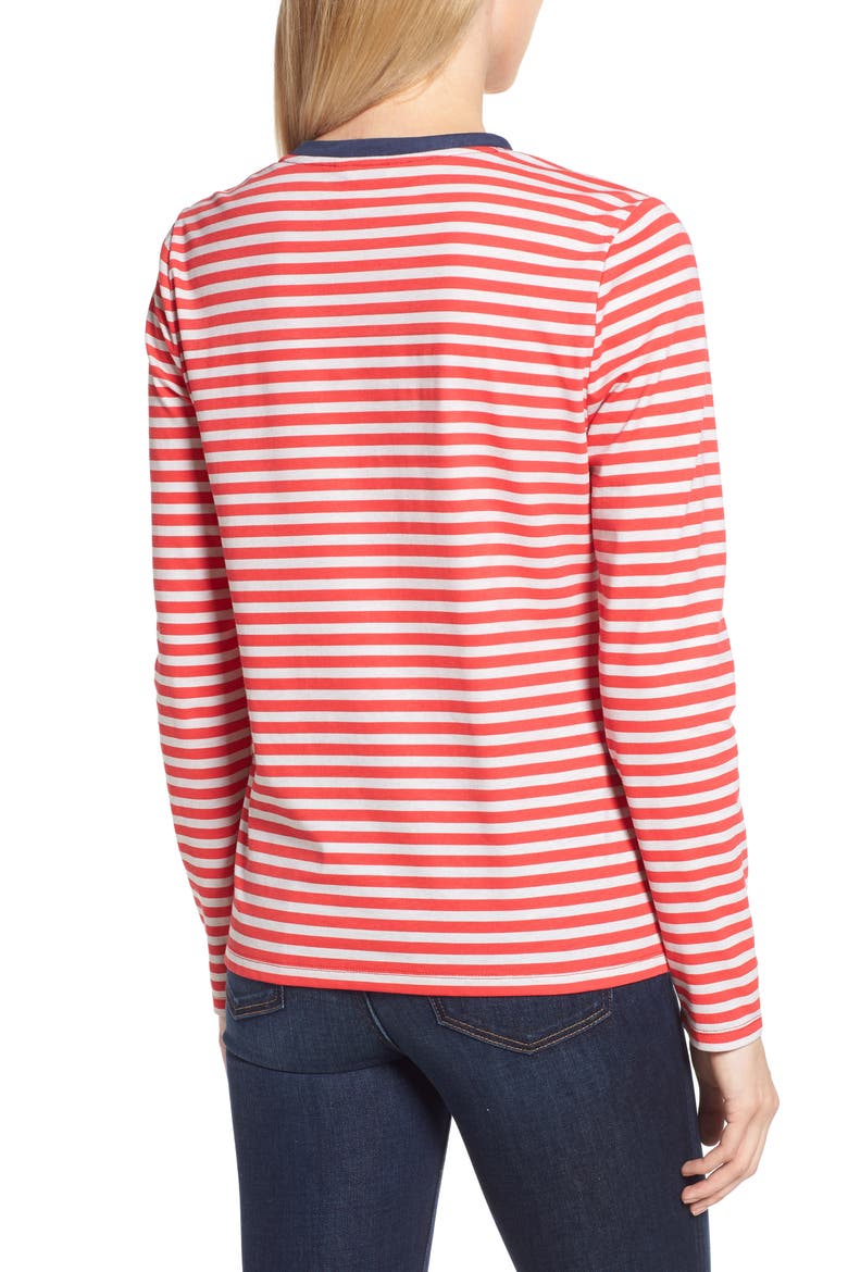 Long Sleeve Ringer Tee, Alternate, color, GREY- RED STRIPE