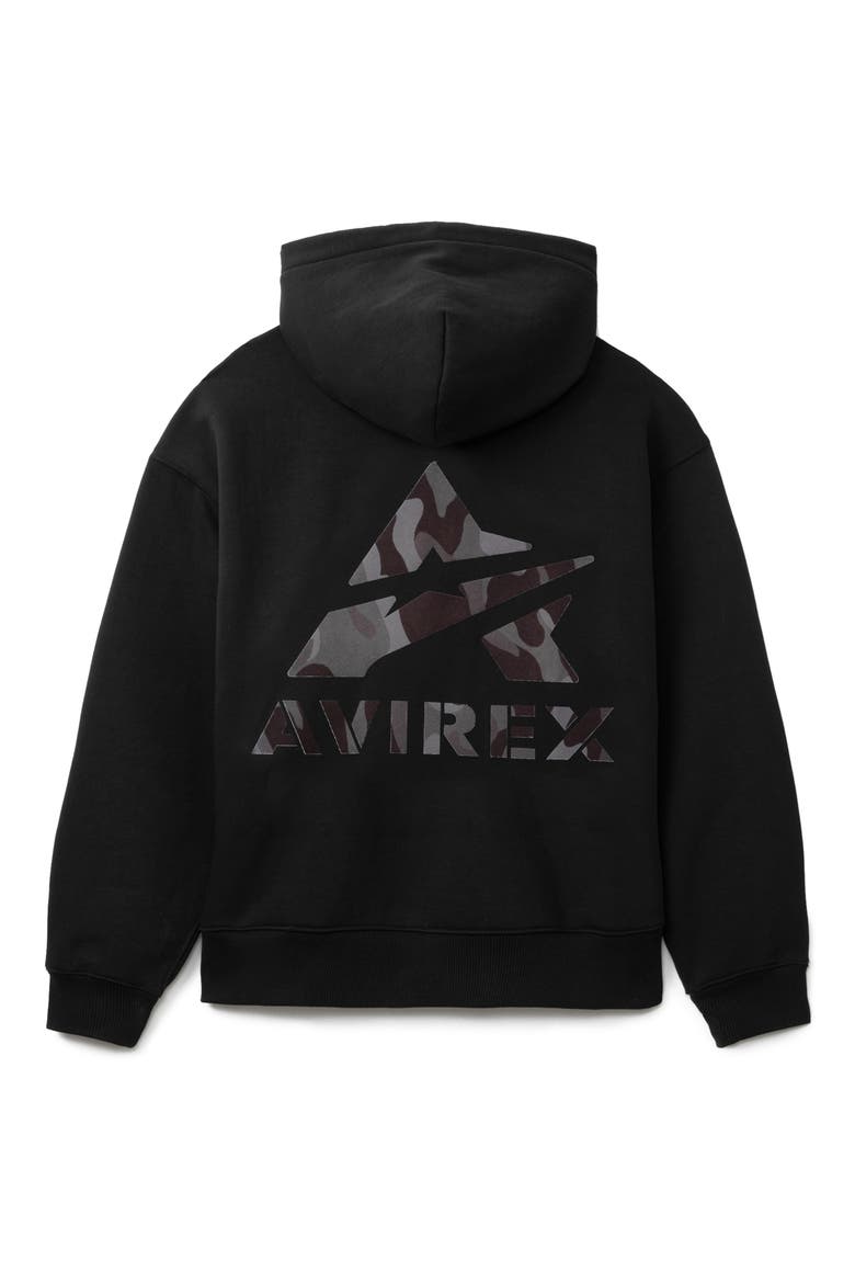Camo Big 'A' Oversize Hoodie, Alternate, color, BLACK