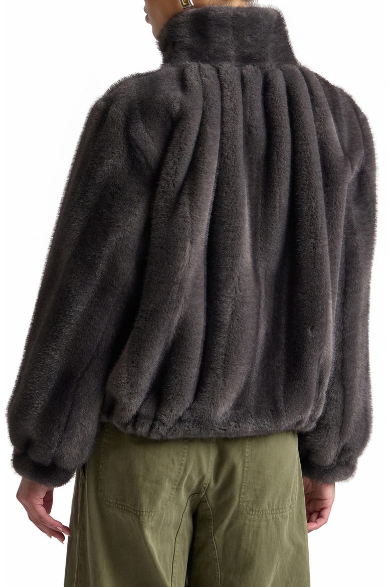 Crop Faux Fur Jacket, Alternate, color, GRAPHITE