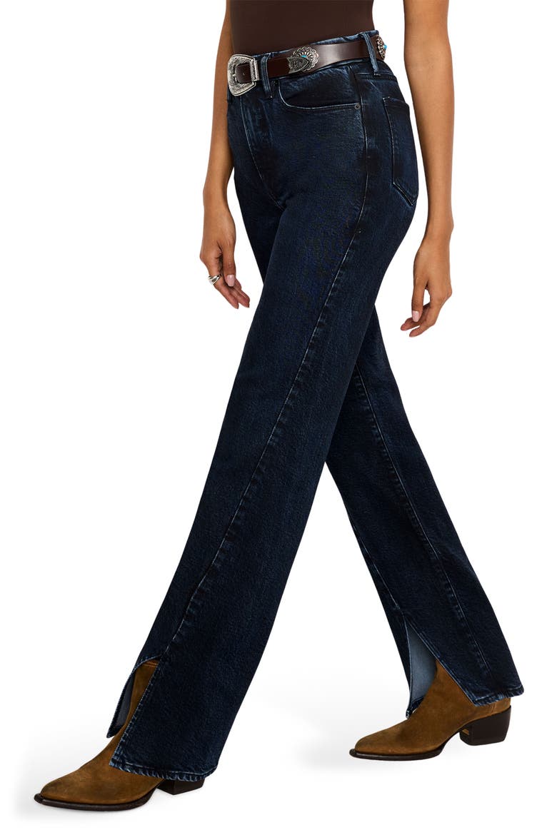 Soft-Tech Good Boy Step Hem High Waist Ankle Straight Leg Jeans, Alternate, color, INDIGO544