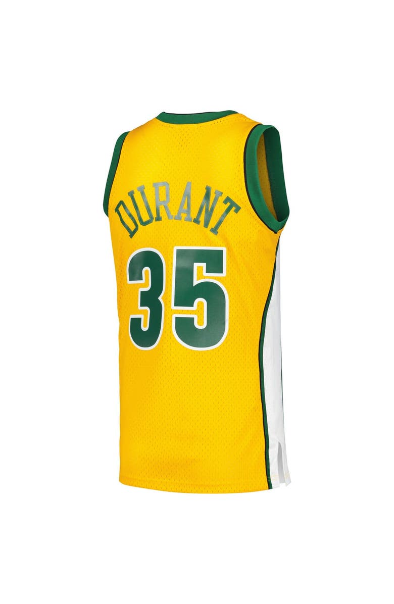 Mitchell & Ness Men's Mitchell & Ness Kevin Durant Yellow Seattle SuperSonics 2007/08 Hardwood Classics Swingman Throwback Jersey, Alternate, color,