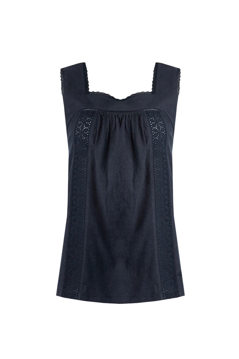 Chelle Square Neck Jersey Vest, Alternate, color, Navy