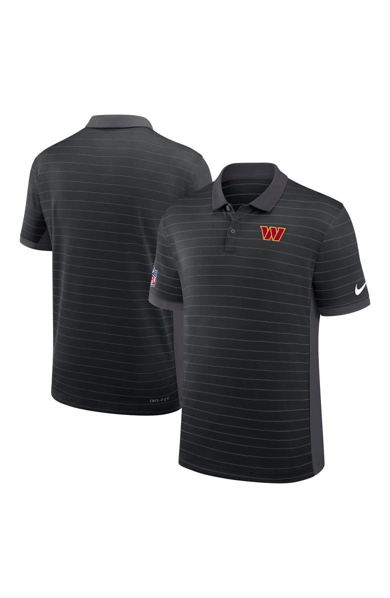Nike Men's Nike Black Washington Commanders Sideline Victory Stripe Performance Polo, Main, color, Black