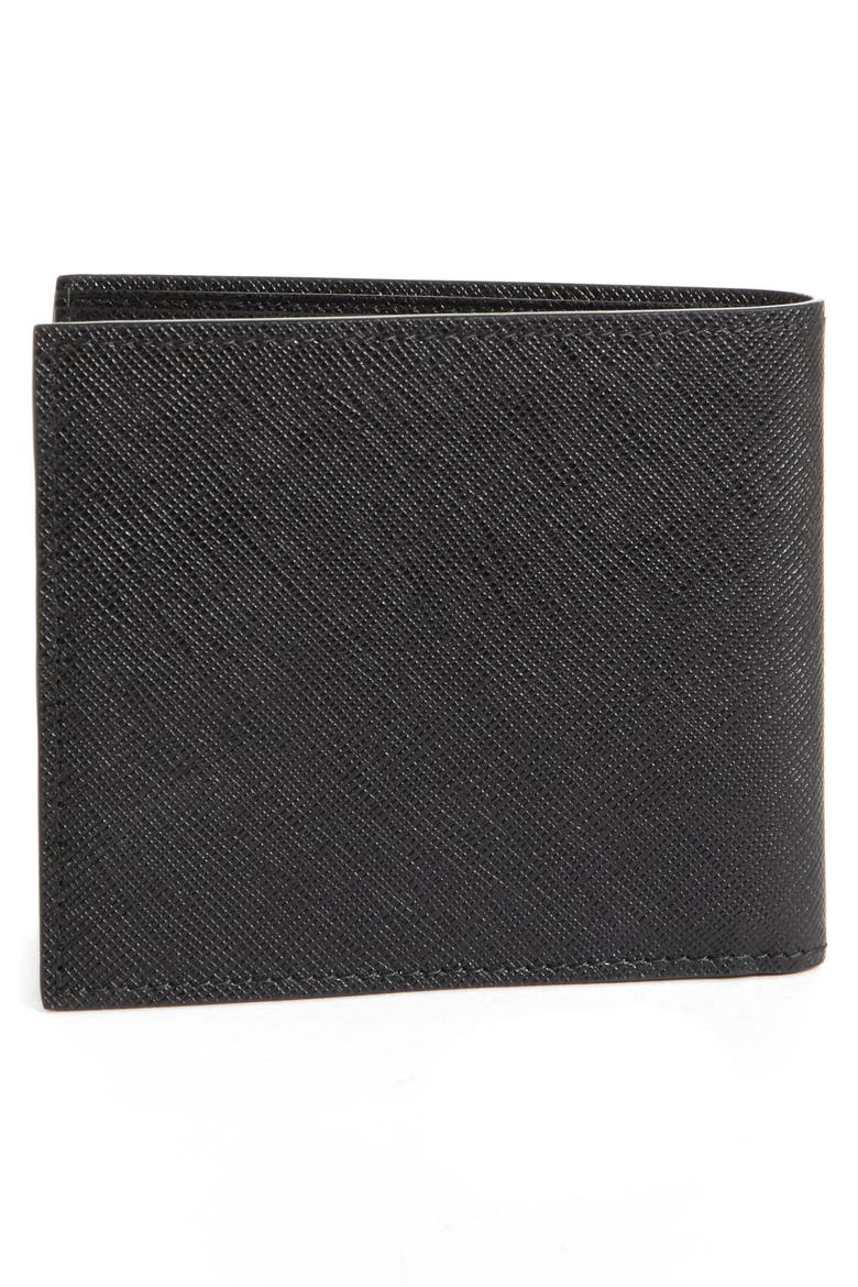 Saffiano Leather Bifold Wallet, Alternate, color, NERO