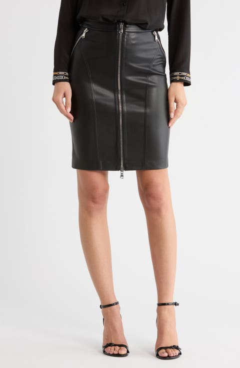 Ambrose Zip Faux Leather Pencil Skirt