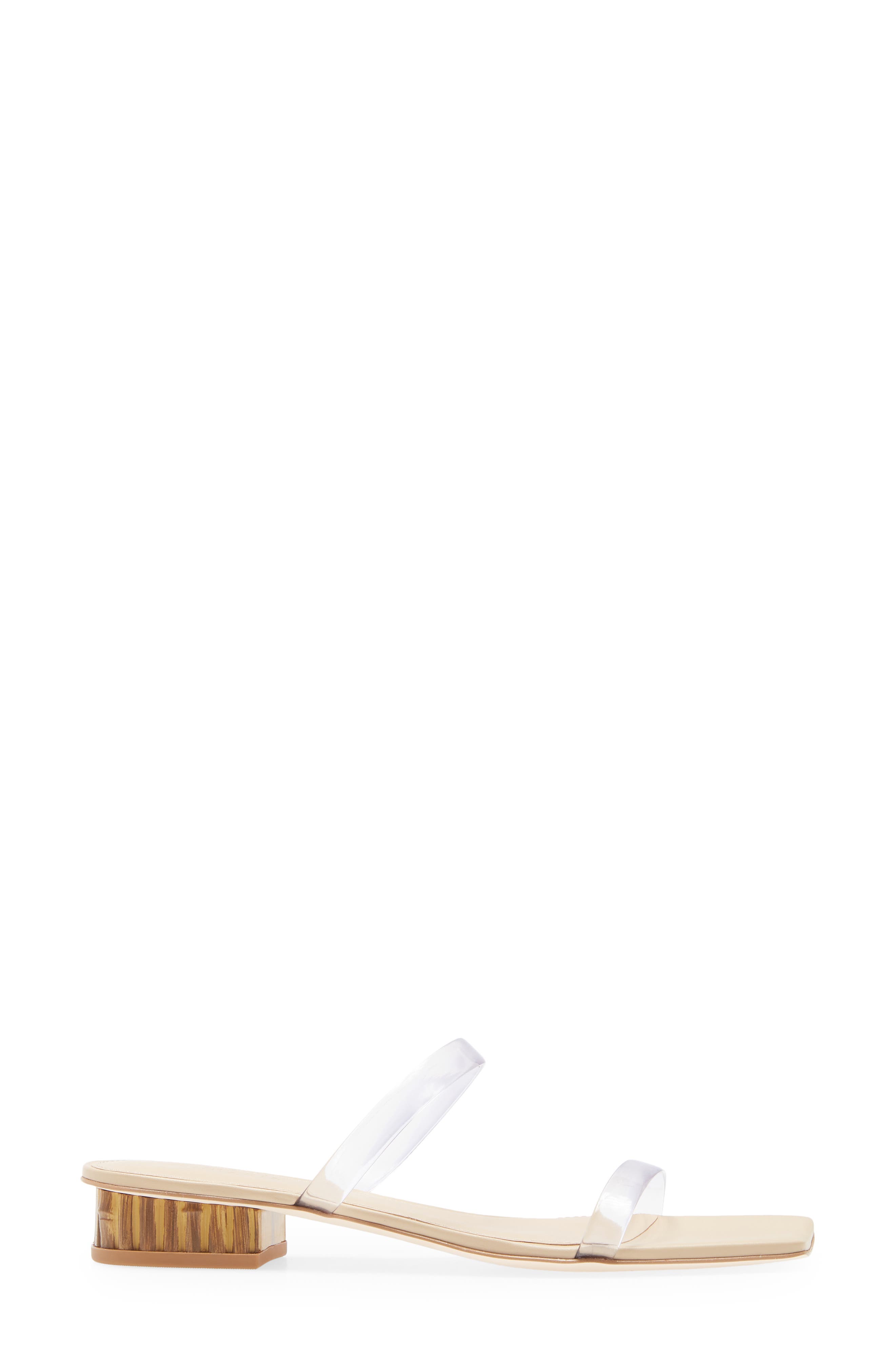 Liz Square Toe Block Heel Slide Sandal, Alternate, color, CLEAR