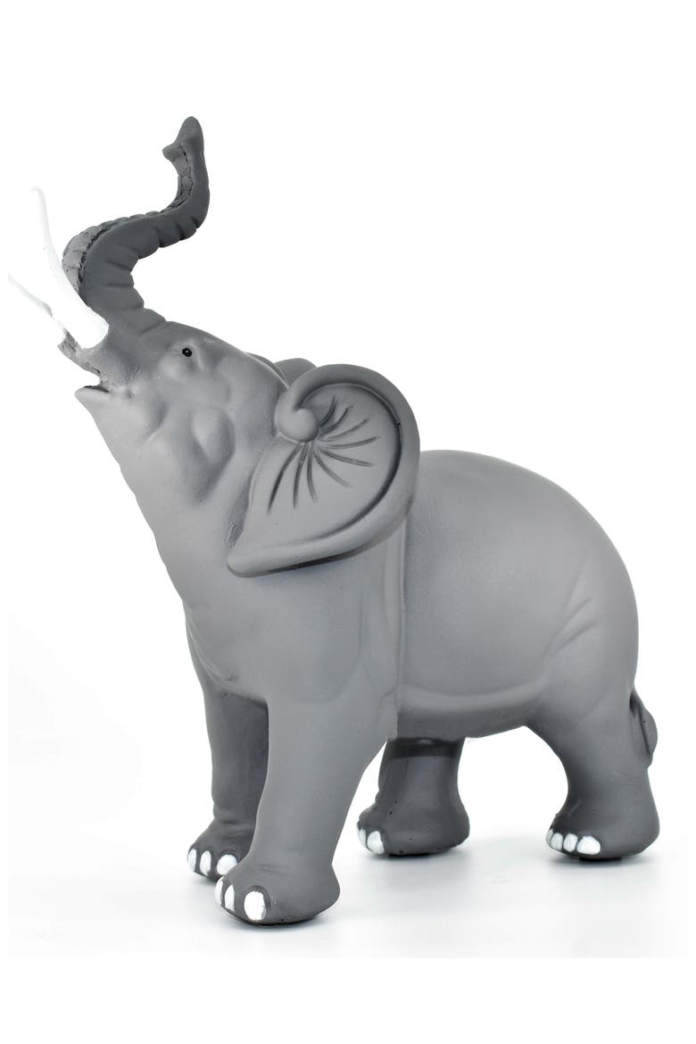Solid Elephant Sculpture, Alternate, color, MATTE GREY STONE