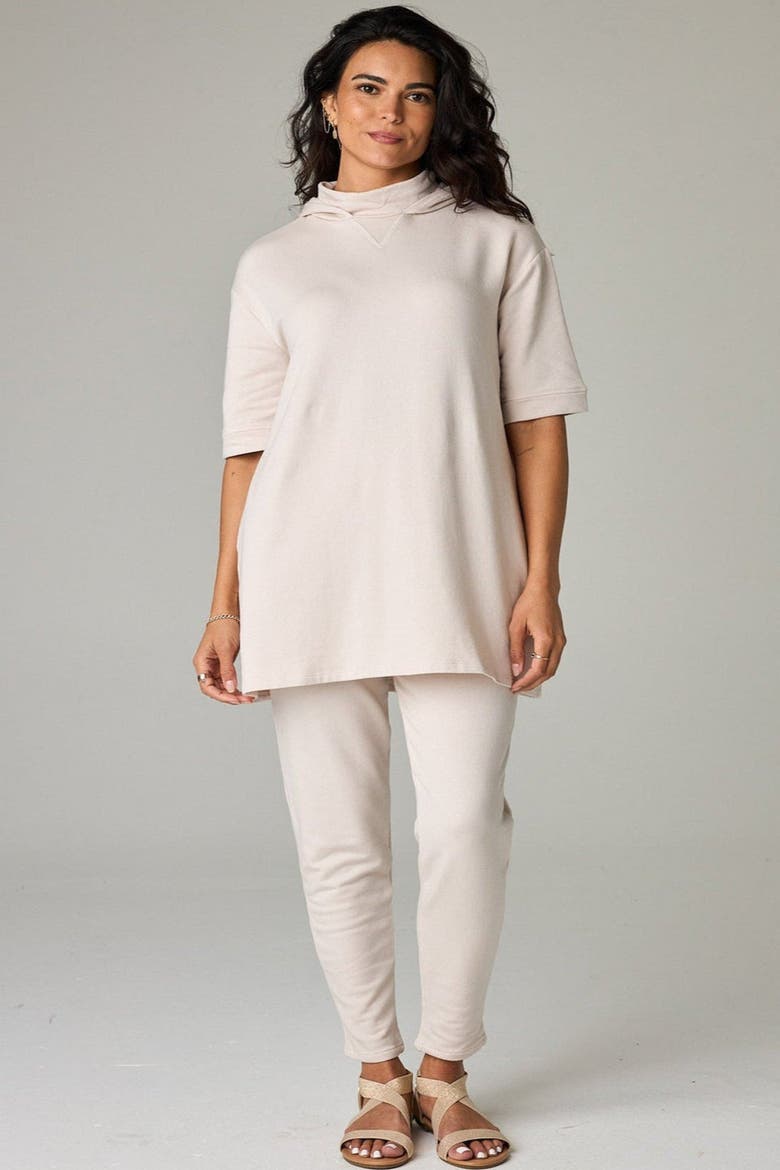 Malawi Eco-Luxe Fleece Hooded Tunic/Dress - Cloud-Soft Comfort, Alternate, color, Bone