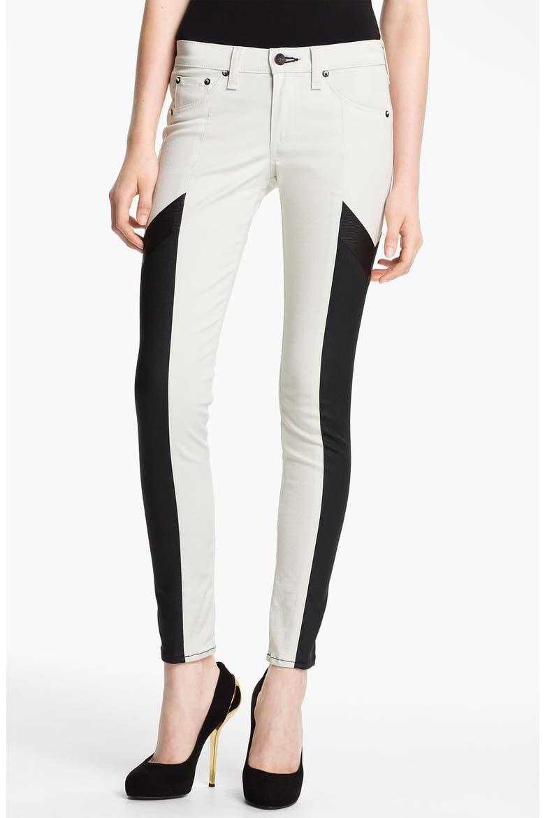'Grand Prix Motocross' Paneled Leggings, Main, color, WINTER WHITE