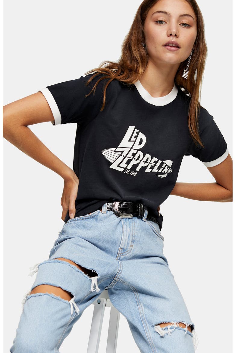 Led Zeppelin Women's Graphic Tee, Alternate, color, BLACK