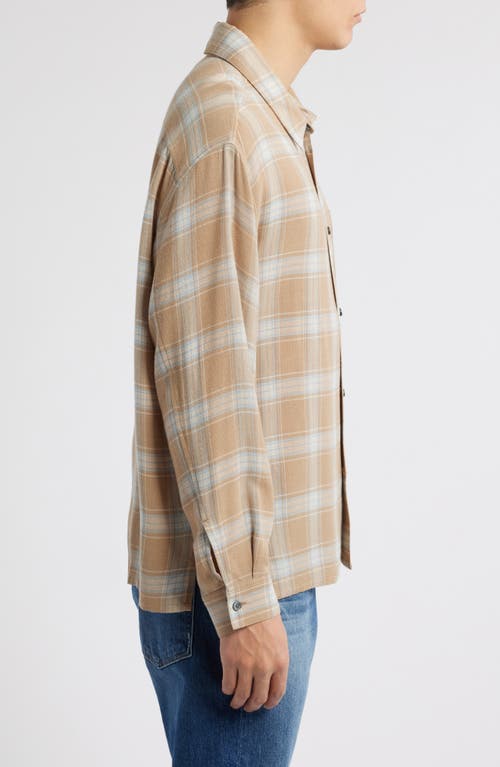 Frame Plaid Button-up Shirt In Brown
