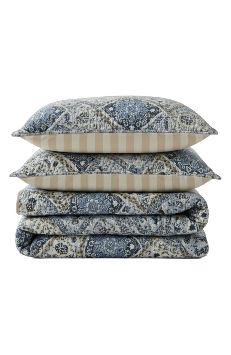 STONE COTTAGE Arell Reversible Quilt & Sham Set, Main, color, Blue