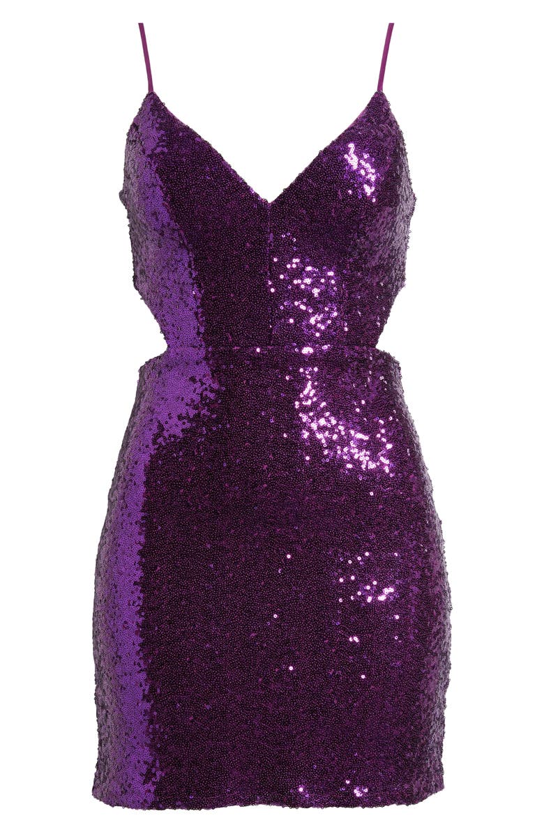 Emerald Sundae Sequin Minidress, Alternate, color, Violet