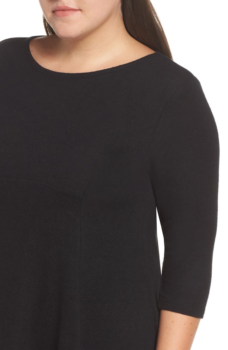 Bobeau Brushed Knit Babydoll Top, Alternate, color,