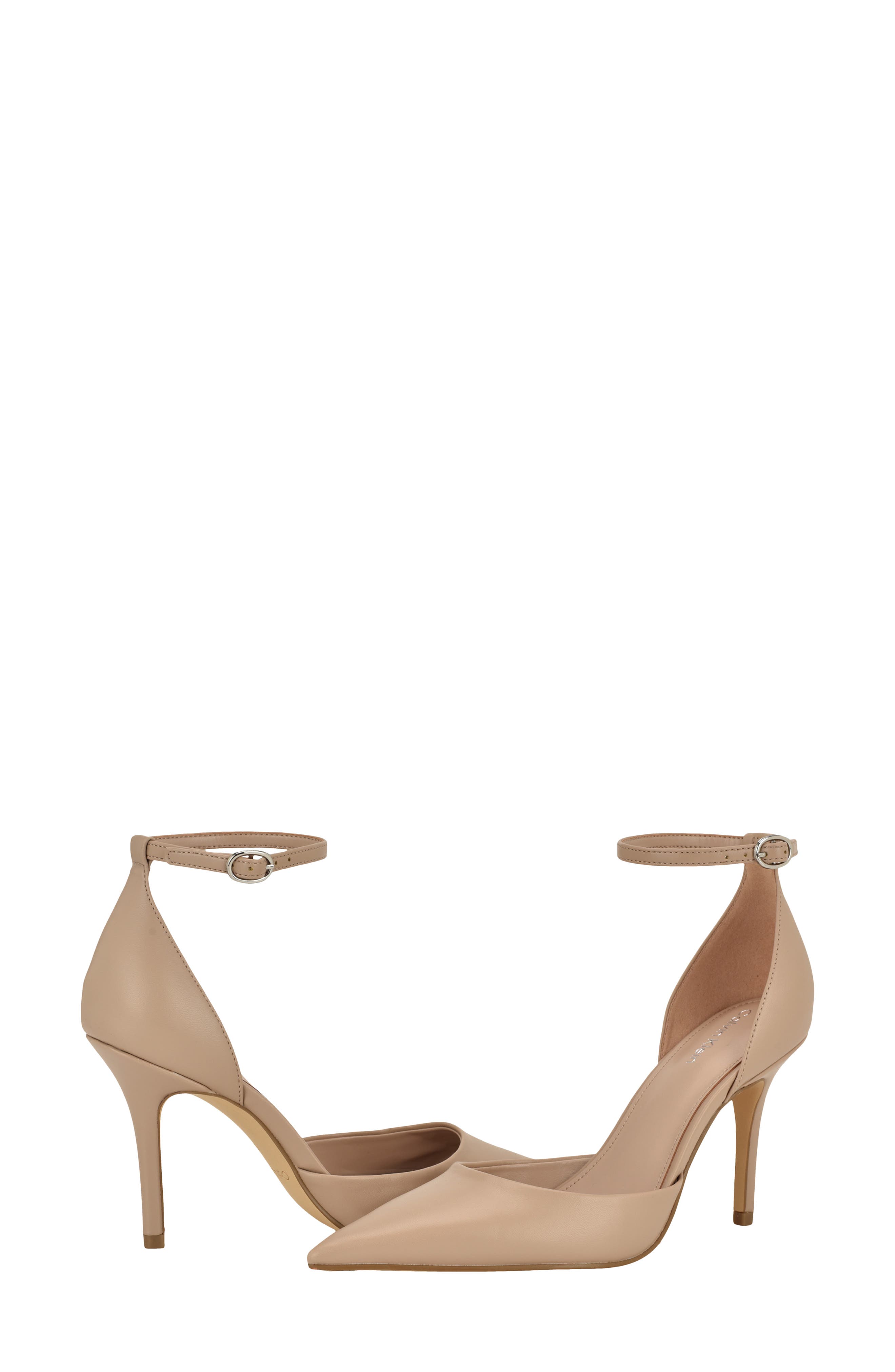 Olettia Ankle Strap Pointed Toe Pump, Alternate, color, LIGHT NATURAL