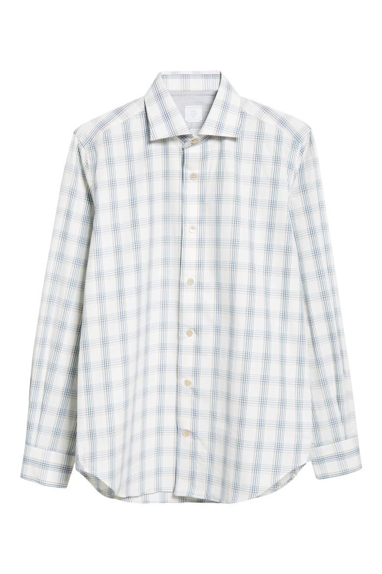 Dandy Plaid Cotton & Linen Button-Up Shirt, Alternate, color, DENIM