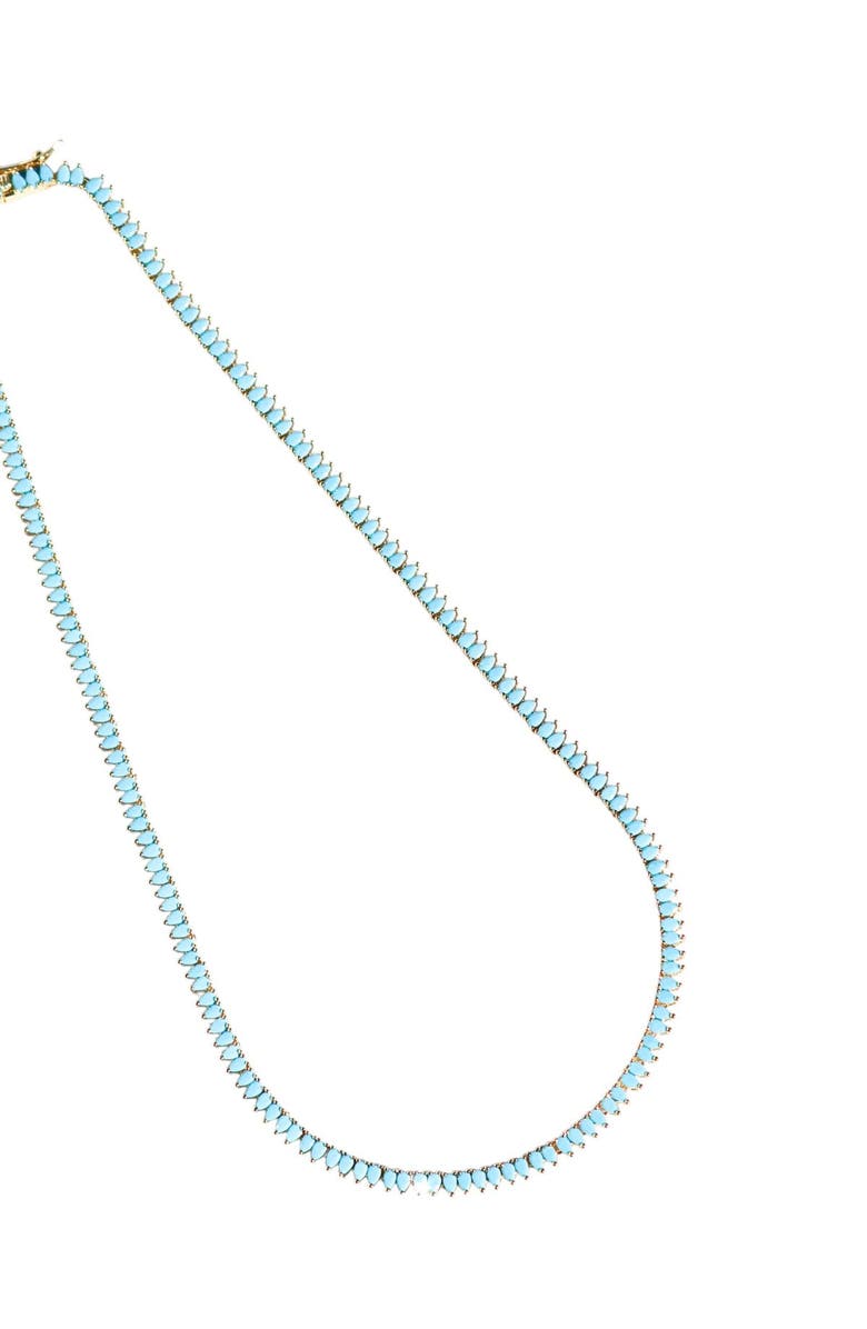 NATIVE GEM Symphony Turquoise Teardrop Tennis Necklace, Alternate, color, Turquoise/Aqua