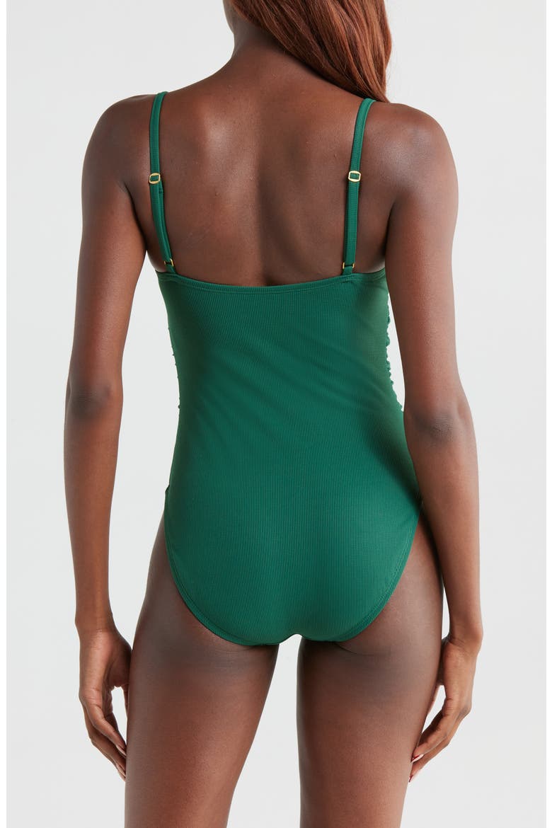 Ruched One-Piece Swimsuit, Alternate, color, PALMA