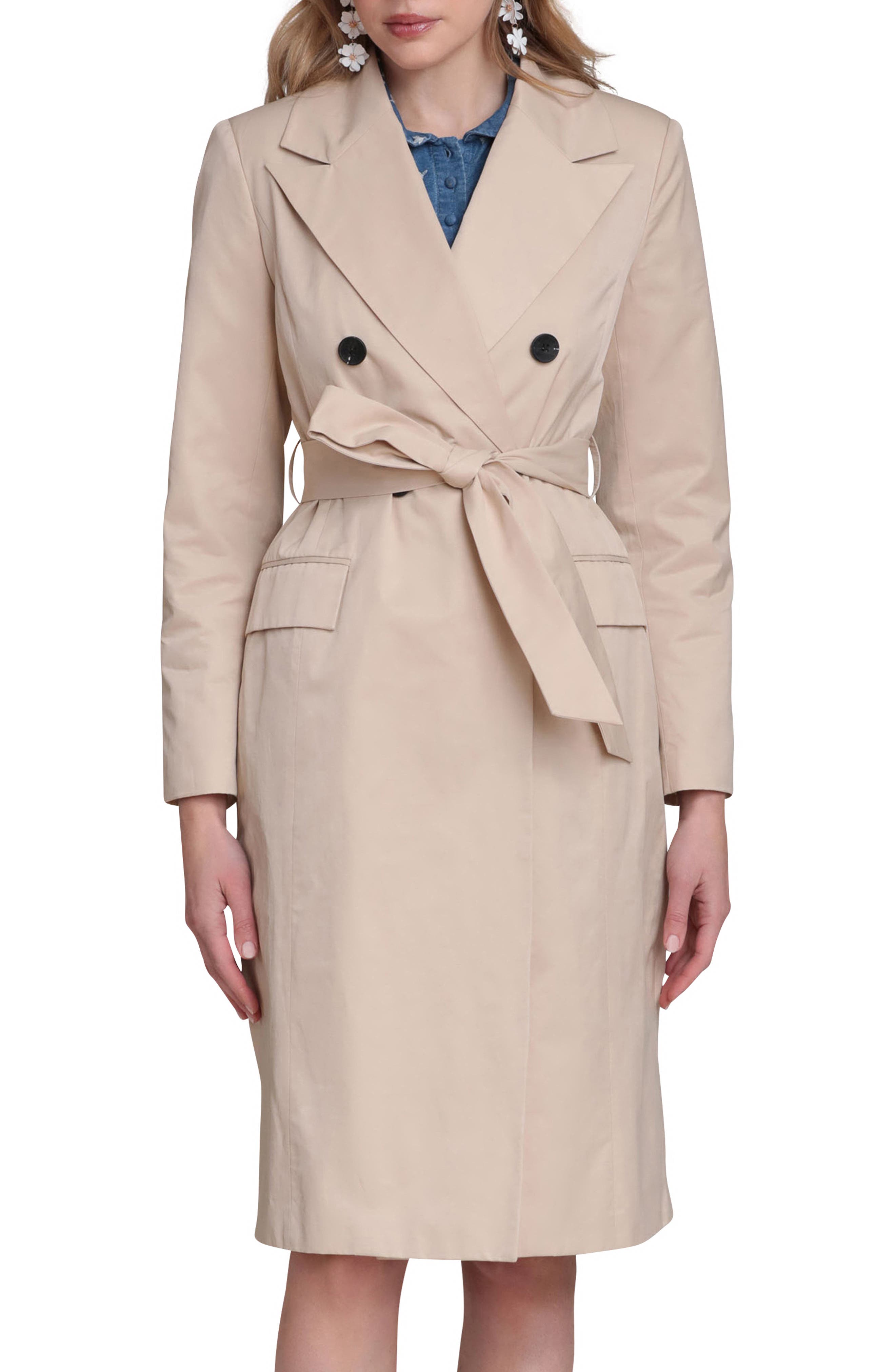 Avec Les Filles Water Resistant Double Breasted Trench Coat