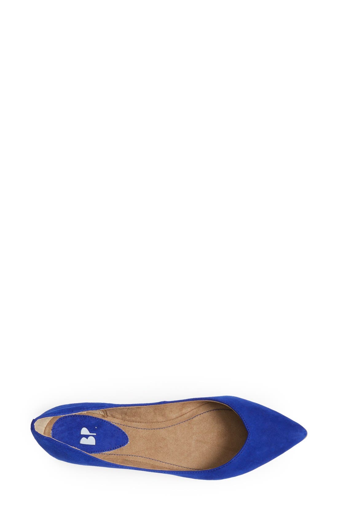 'Moveover' Pointy Toe Leather Flat, Alternate, color, COBALT SUEDE