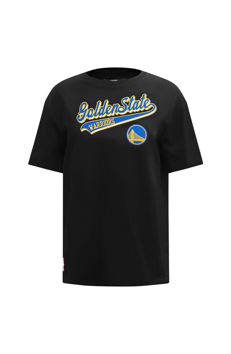PRO STANDARD Women's Pro Standard Black Golden State Warriors Script Boyfriend T-Shirt, Alternate, color, Black