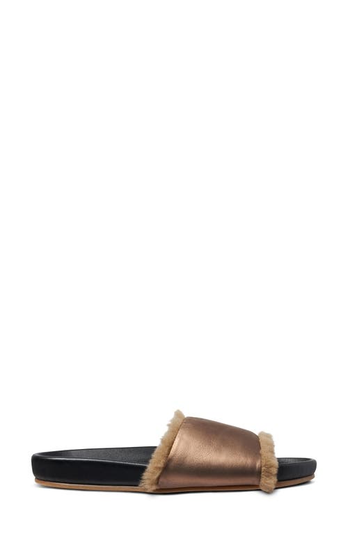 Beek Gallito Genuine Shearling Slide Sandal In Brown