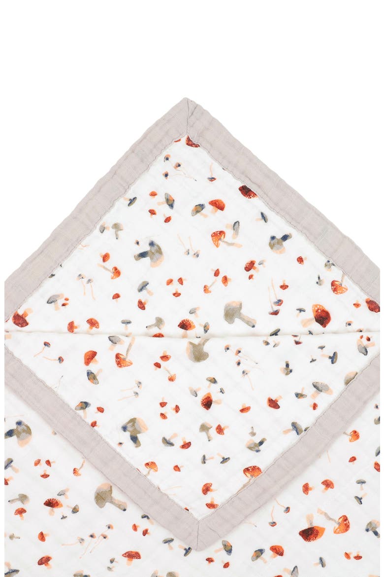Kids' Cotton Muslin Quilted Throw, Alternate, color, MUSHROOMS