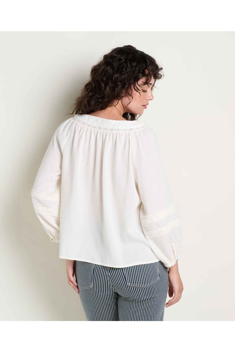 Manzana Long Sleeve Peasant Shirt, Alternate, color, Egret