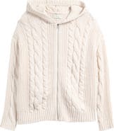 PacSun Dylan Cable Knit Zip-Up Hooded Sweater