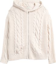PacSun Dylan Cable Knit Zip-Up Hooded Sweater
