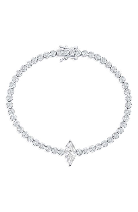Marquise & Round Cubic Zirconia Tennis Bracelet