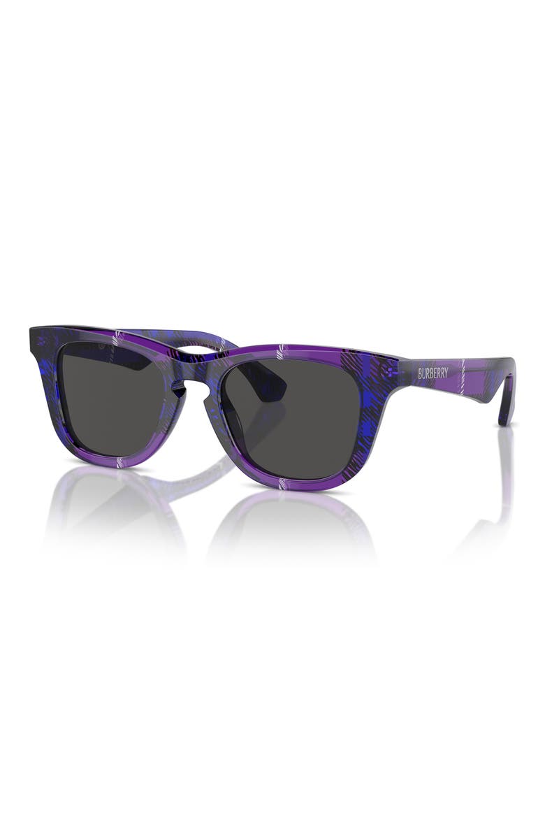 Kids' 46mm Square Sunglasses, Alternate, color, CHECK VIOLET / DARK GREY