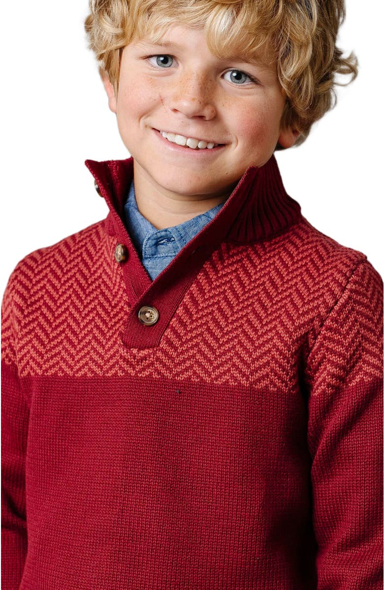 Hope & Henry Boys' Organic Intarsia Yoke Mock Neck Sweater, Kids, Alternate, color, 