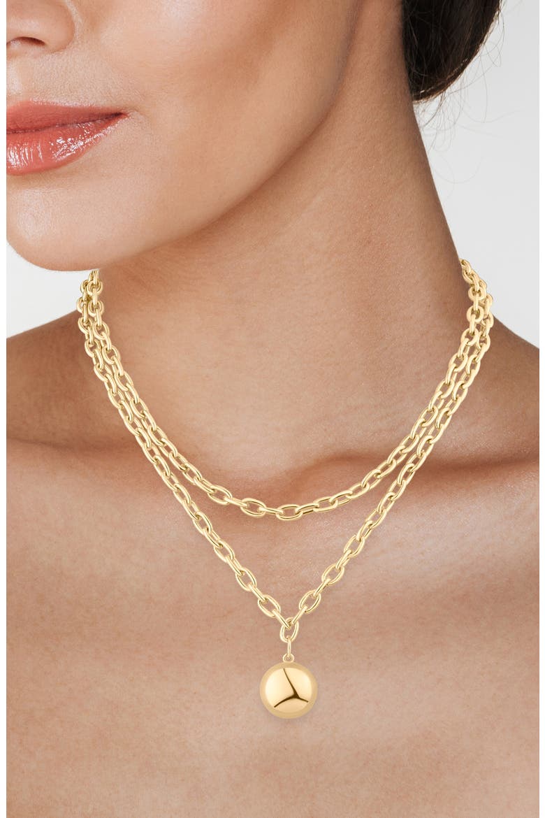 Disc Pendant Layered Necklace (Nordstrom Exclusive), Alternate, color, GOLD