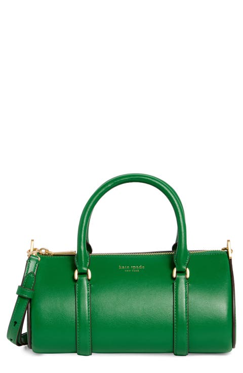 spade icon fine grain leather barrel bag