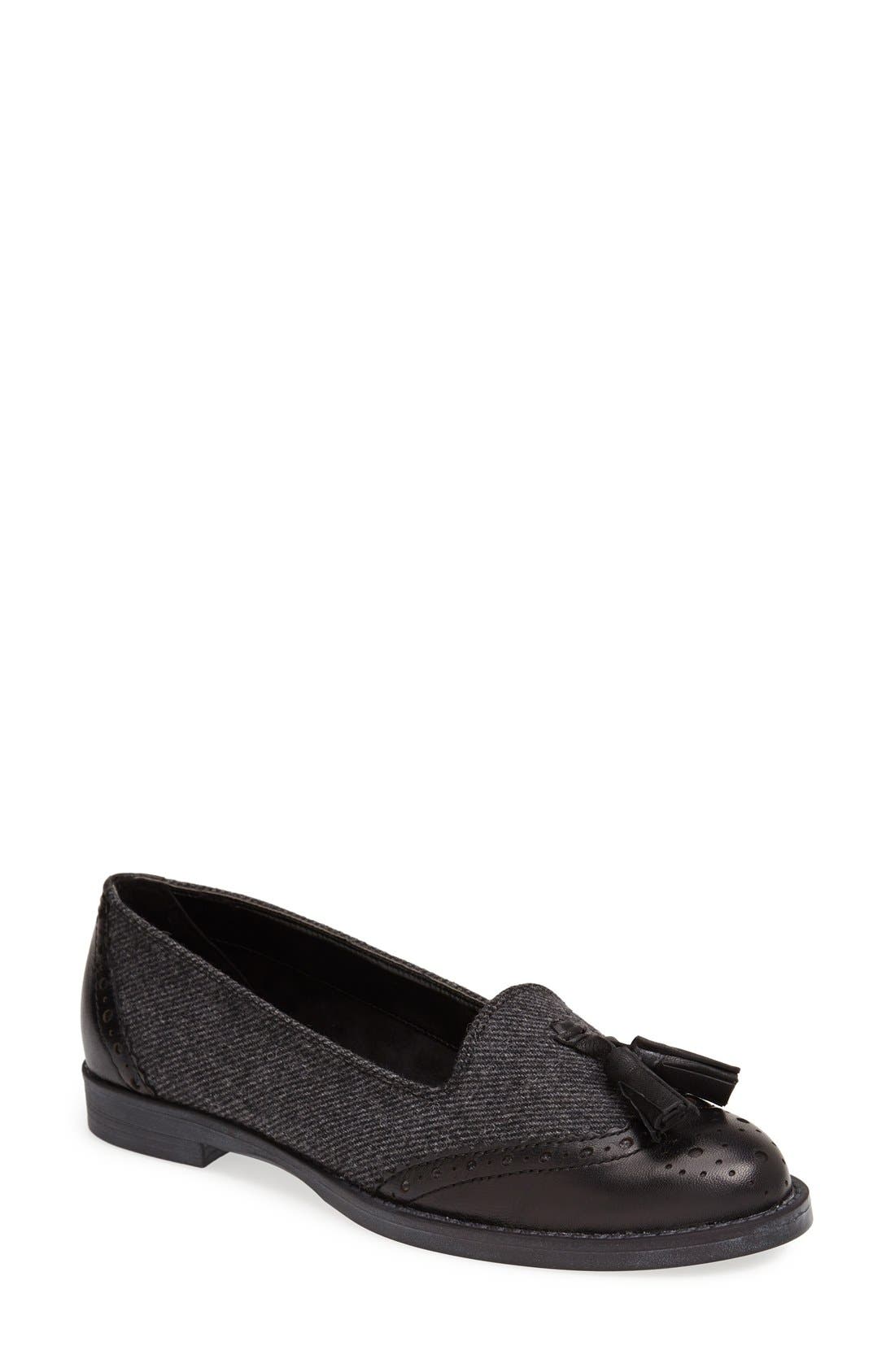 'Reagan' Loafer, Main, color, BLACK
