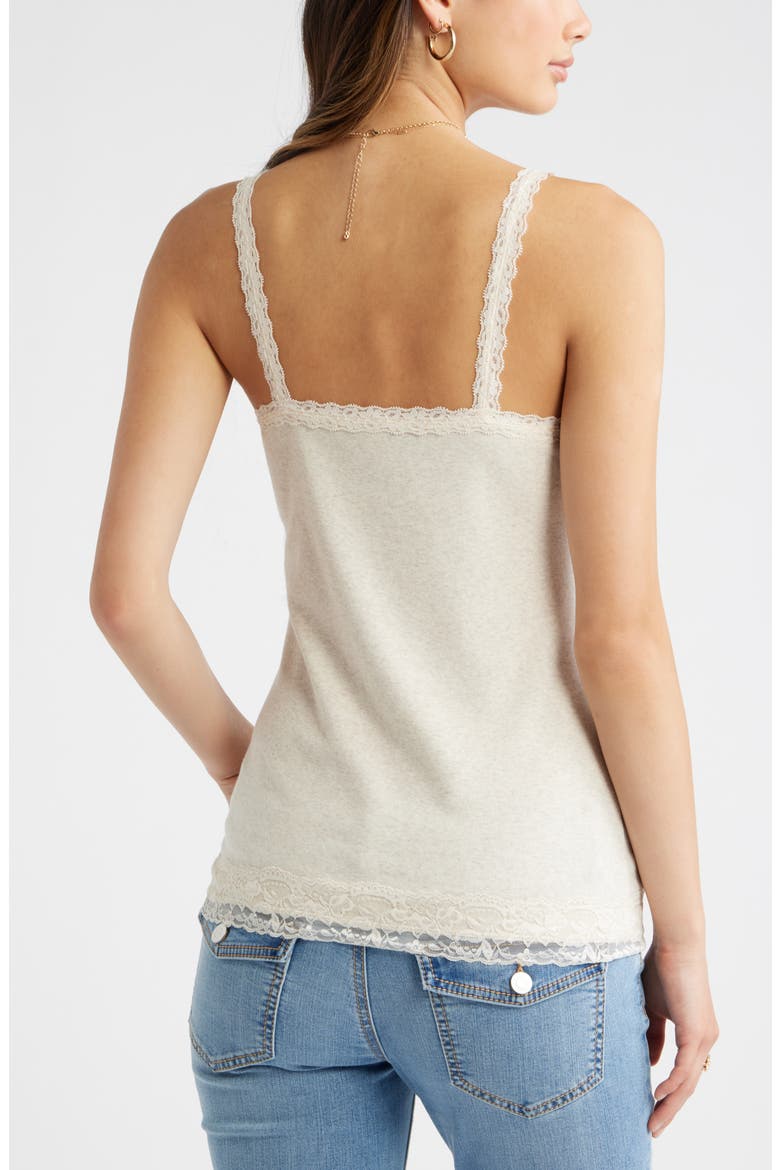 Lace Trim Camisole, Alternate, color, BEIGE OATMEAL LIGHT HEATHER