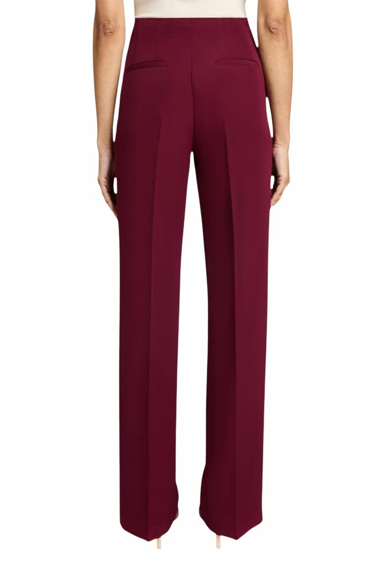 DELLA Staight Leg Pants with Slanted Pockets in Soft Stretch Crepe, Alternate, color, CHERRY COLA