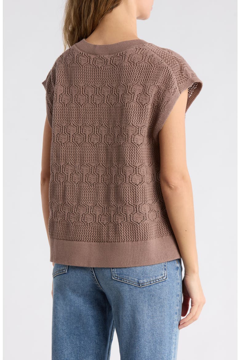 Honore Short Sleeve Sweater, Alternate, color, WICKER BEIGE
