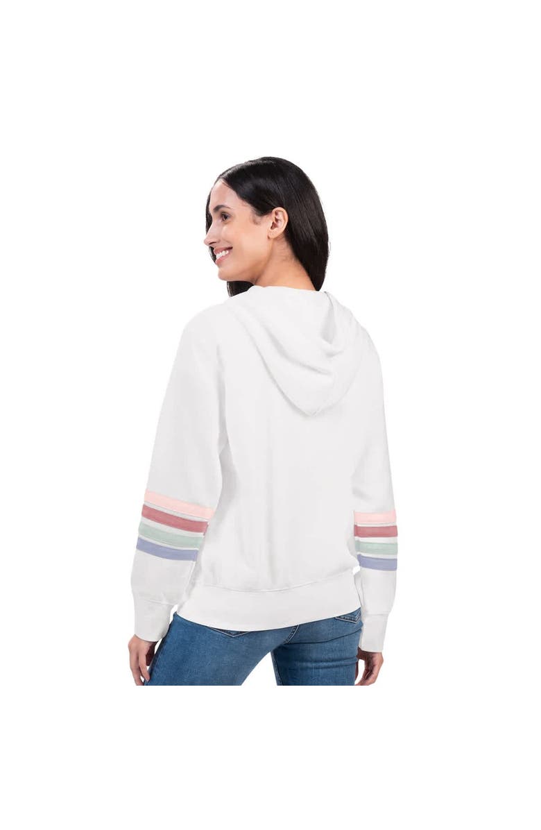 G-III 4HER BY CARL BANKS Women's G-III 4Her by Carl Banks White Philadelphia Phillies Naamah Sleeve Stripe Fleece Full-Zip Hoodie, Alternate, color, White