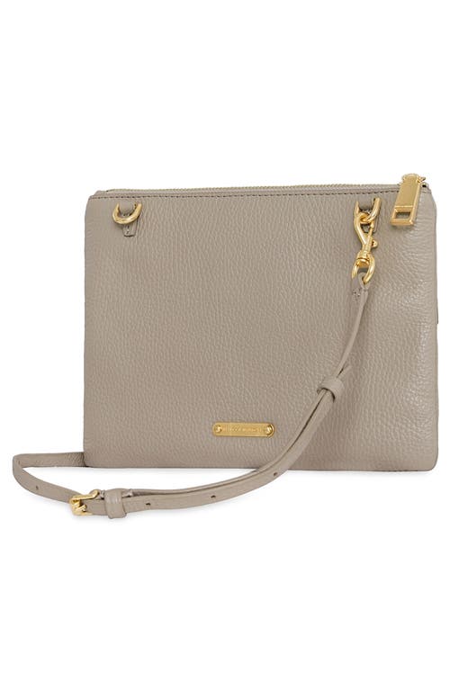 Rebecca Minkoff Edie Chevron Embossed Leather Top Zip Crossbody Bag In Oyster